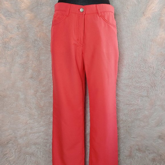 Brax Golf Women's Orange Faith Glam Stretch Pants Siz 8R - Picture 1 of 8